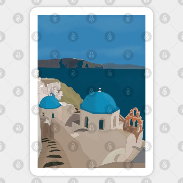 Santorini Greece Sticker by DiegoCarvalho